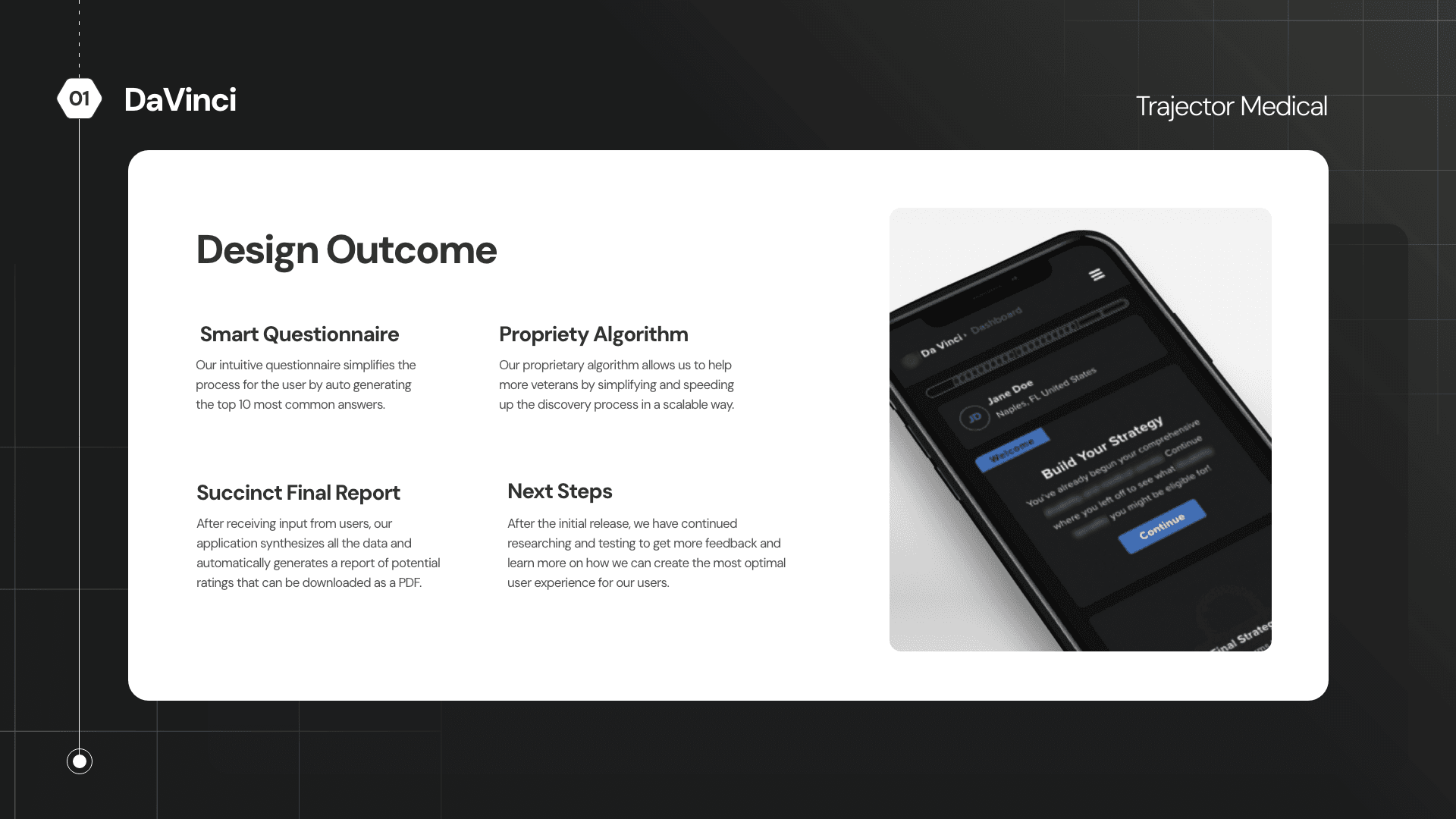 Design outcome — smart questionnaire and final report