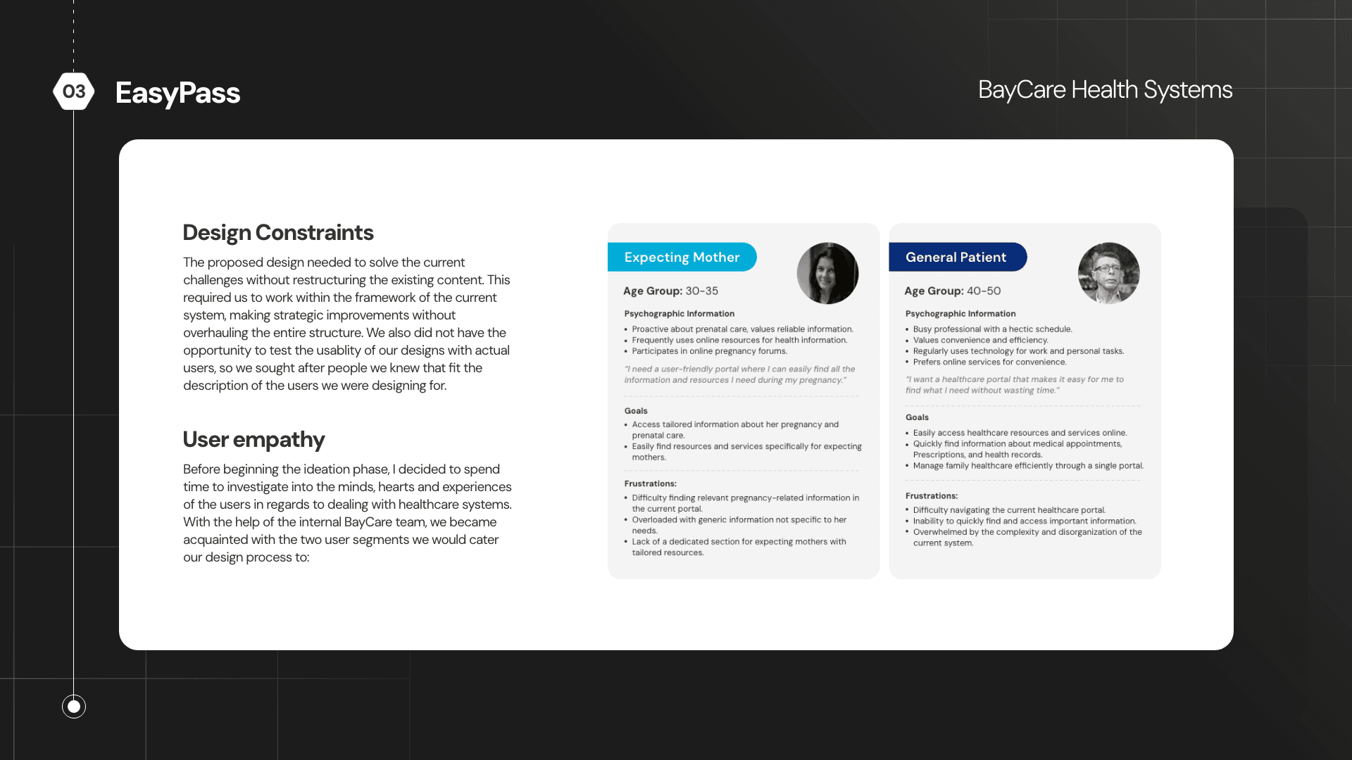 Design constraints and user personas