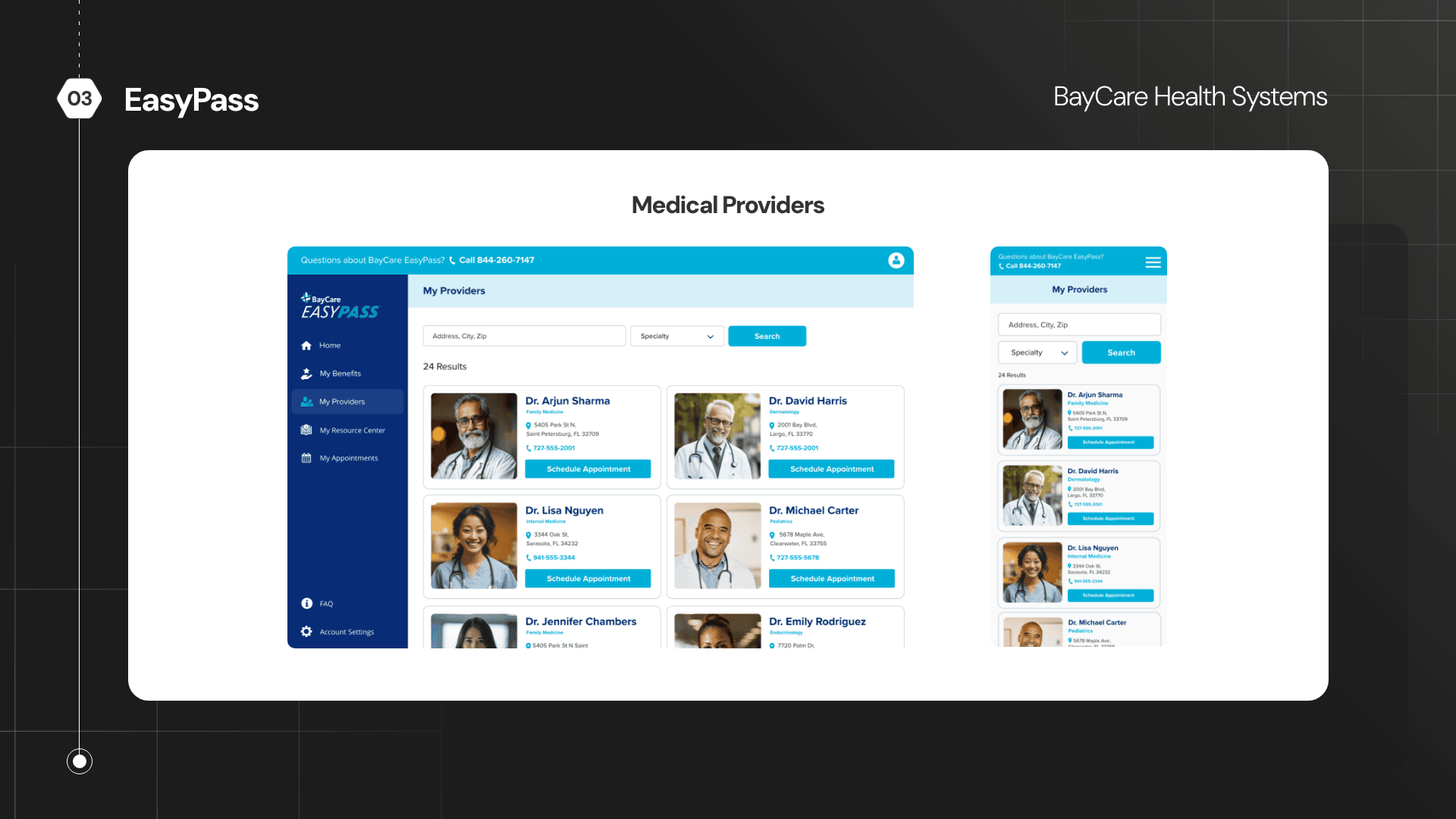 High fidelity — medical providers directory