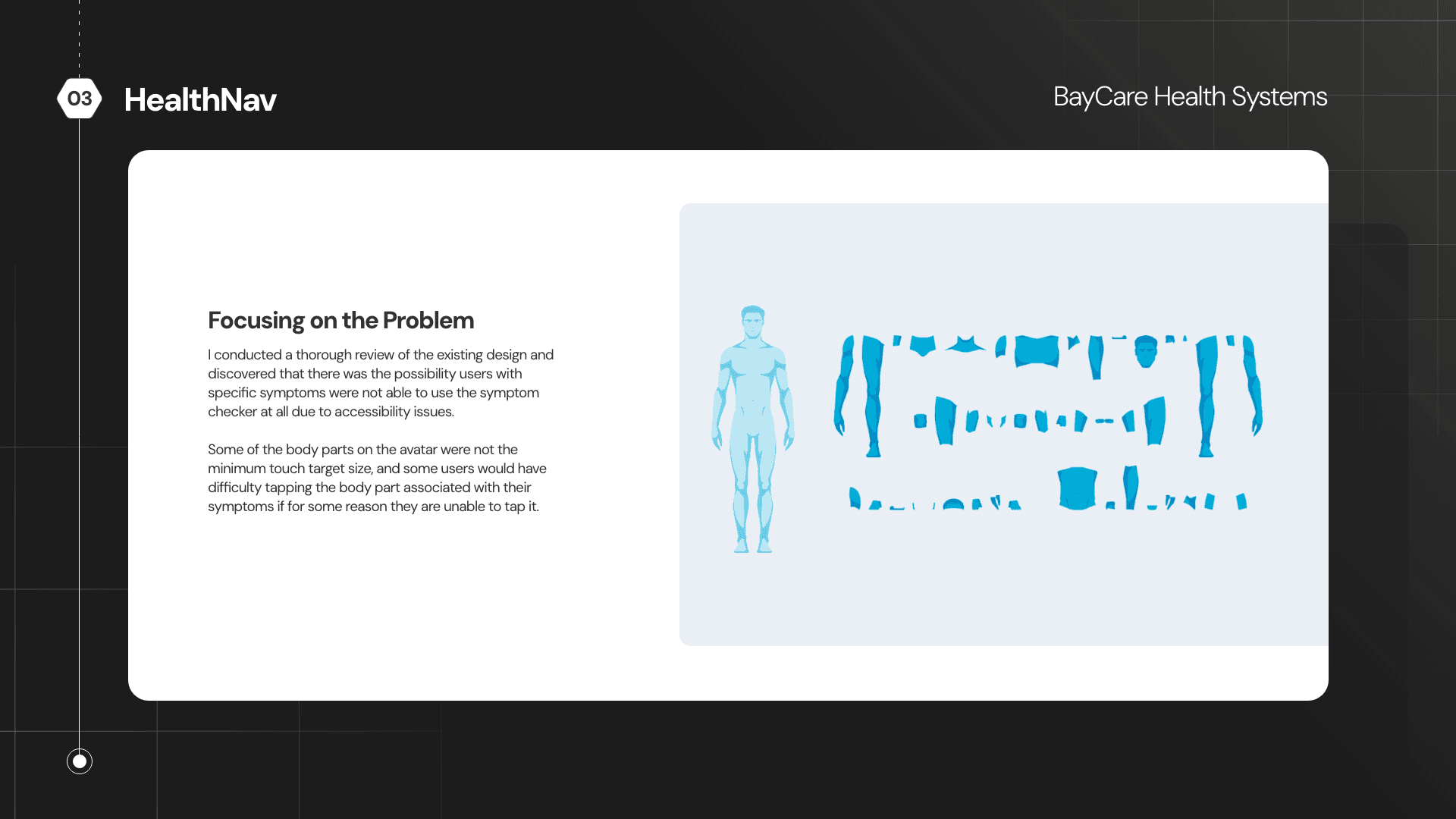 Focusing on the problem — inaccessible body map tap targets